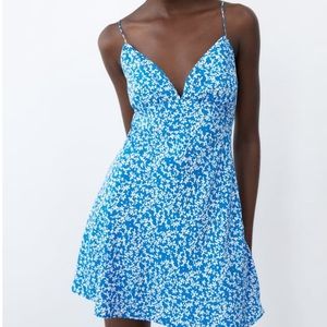 ZARA Blue Floral Mini Dress